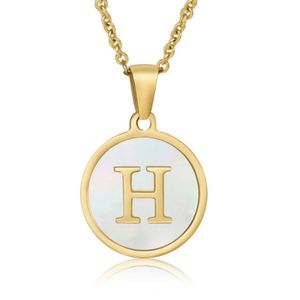 18k gold plated H necklace